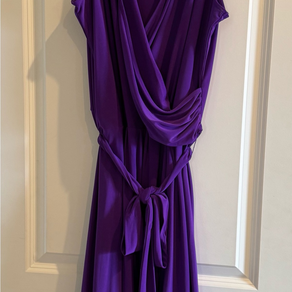 Lauren Ralph Lauren Purple Cowl Neck Midi Sundress